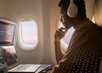 Letadlo Delta s rychlým satelitním Wi‑Fi