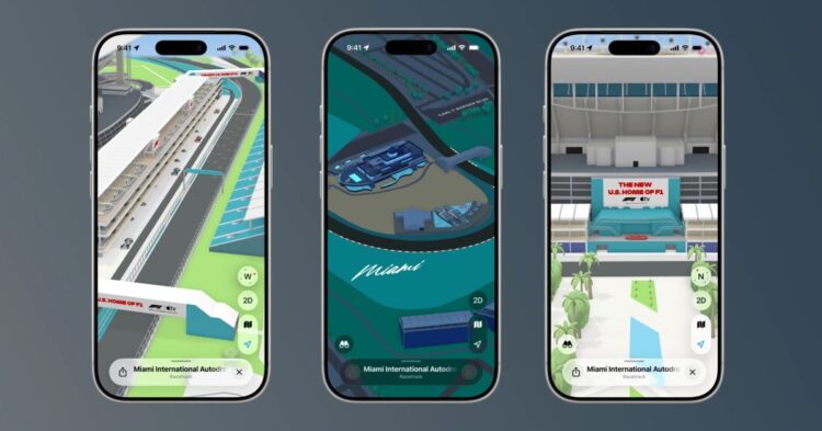 Apple Maps s F1 průvodcem pro Miami Grand Prix