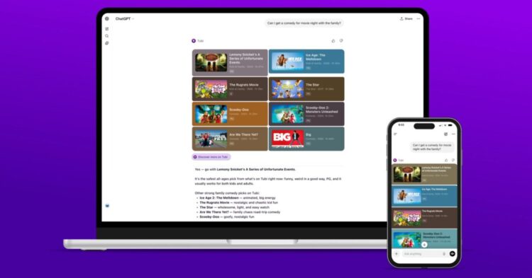 Tubi jako první streamovací služba v ChatGPT