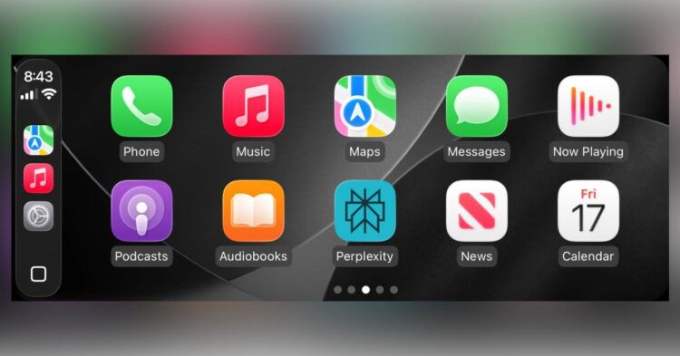 CarPlay v iPhonu s podporou AI chatbotu Perplexity