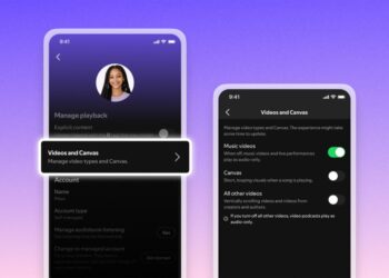 Spotify v nastavení pro vypnutí videí a Canvasu