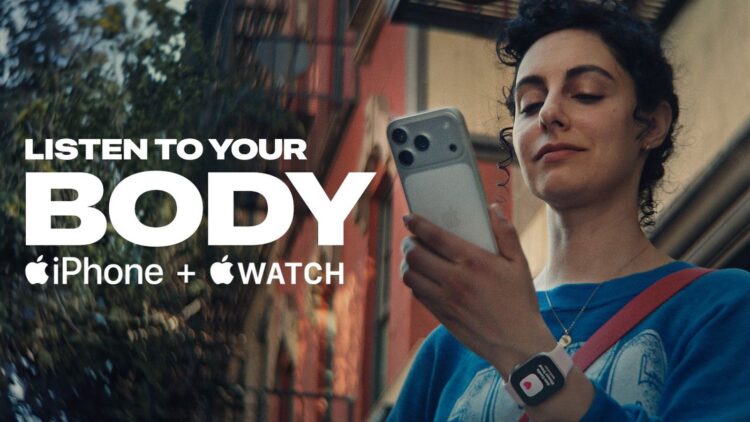 Apple Watch a iPhone zobrazující zdravotní údaje