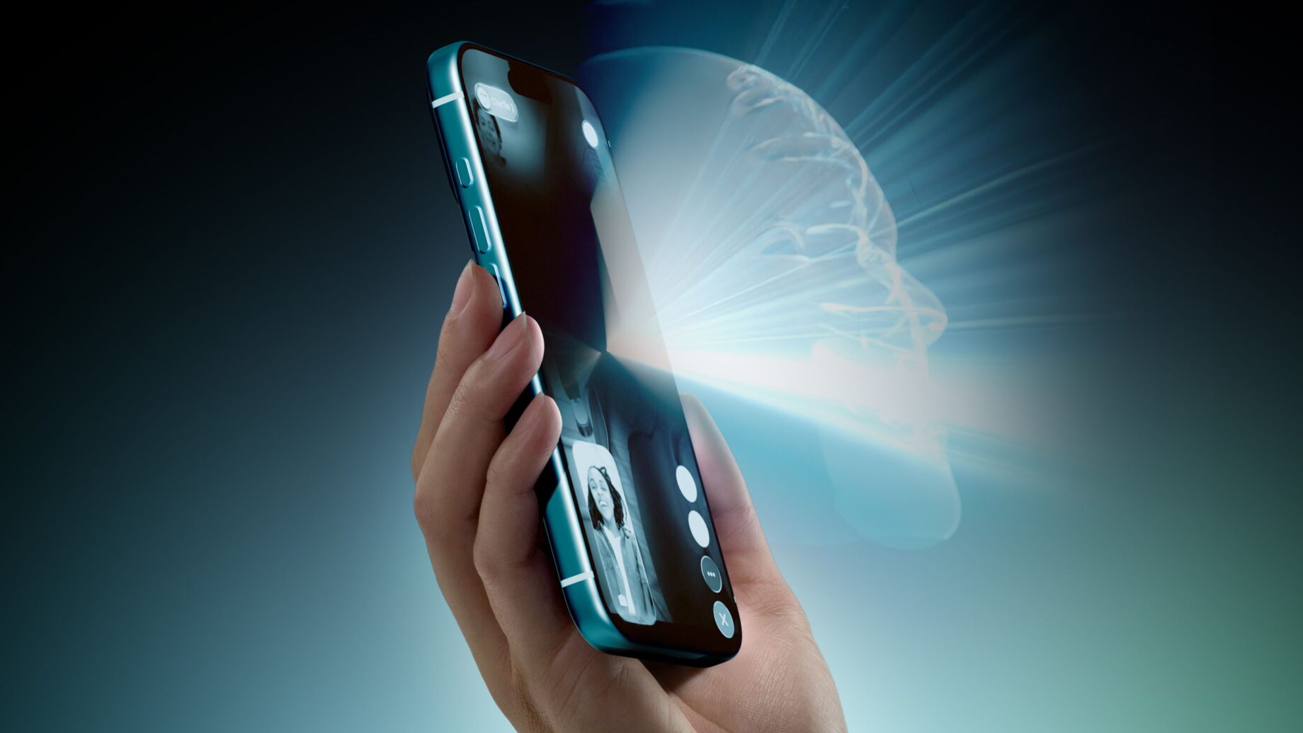 Koncept Spatial iPhone s holografickým displejem