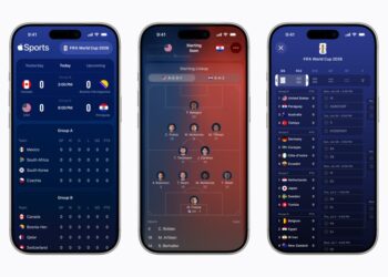 Aplikace Apple Sports s výsledky a turnajem na iPhonu