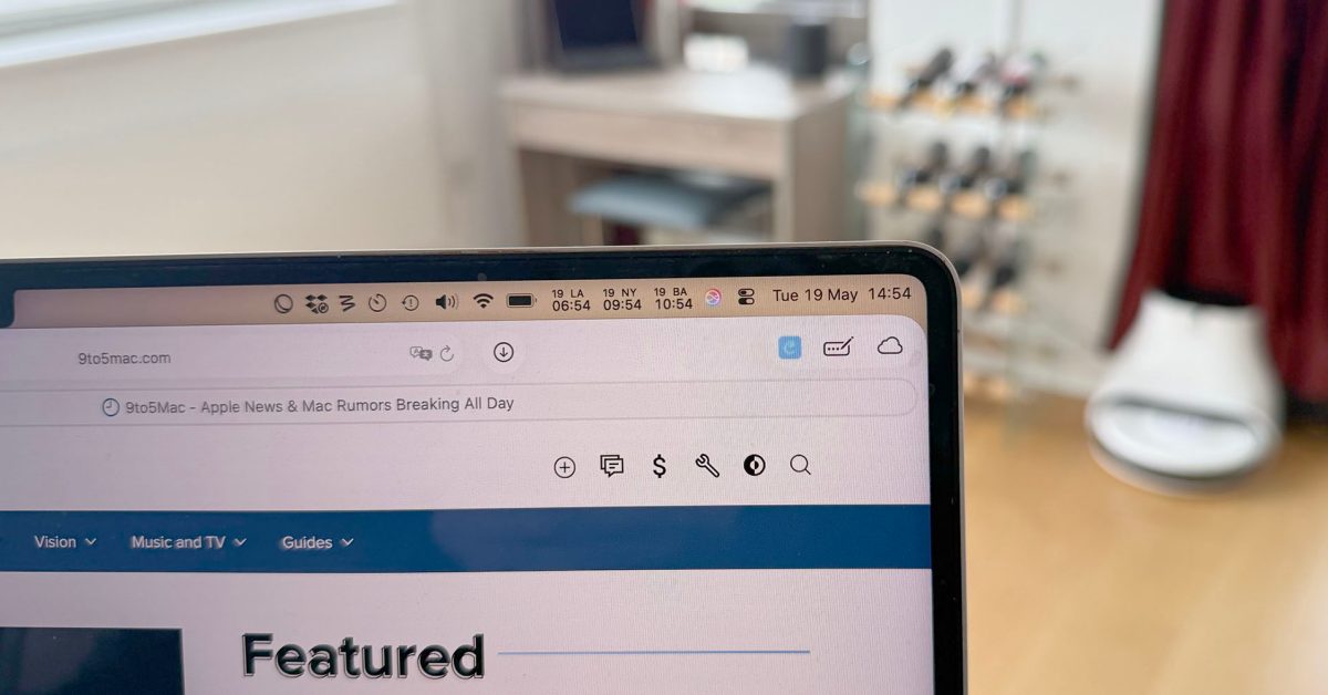 Ikony menu baru na MacBooku Pro s výřezem