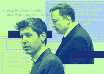 Elon Musk a Sam Altman při sporu o OpenAI