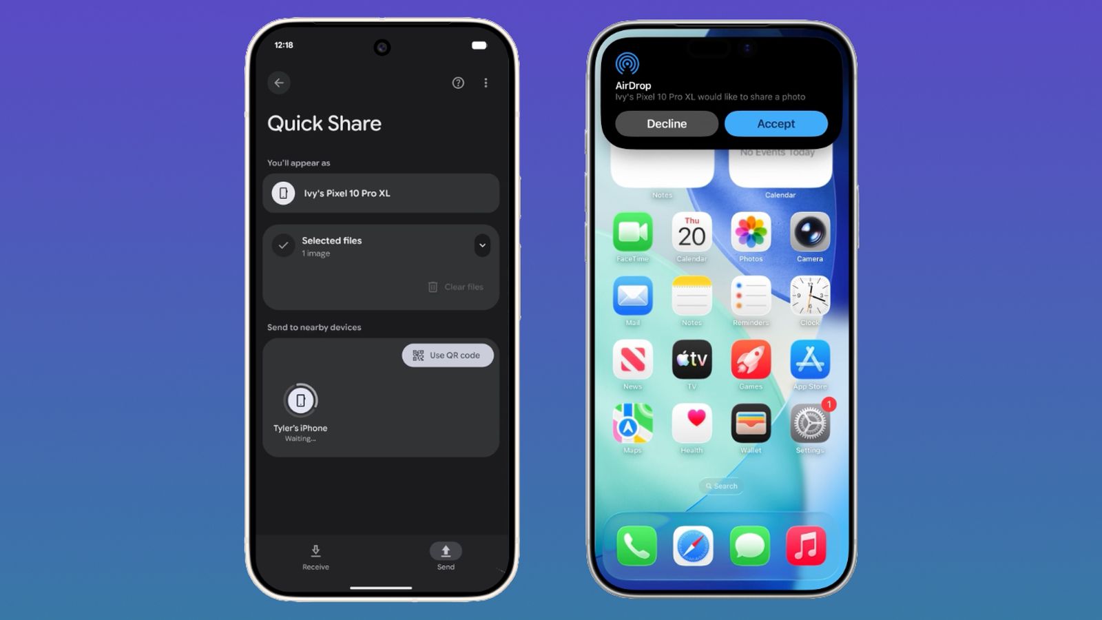 Sdílení souborů mezi iPhonem a Androidem přes Quick Share