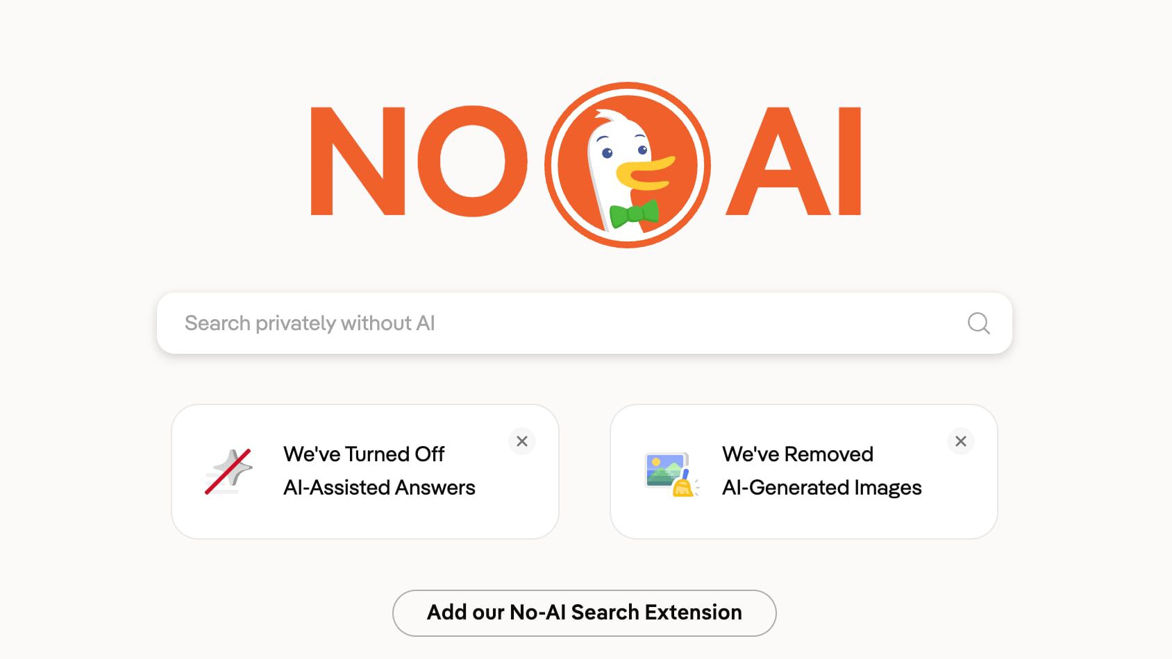 DuckDuckGo a vyhledávání bez AI na obrazovce