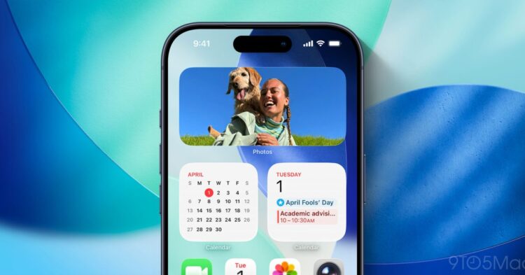 Widget Fotky v iOS 26 na iPhonu s prostorovým efektem