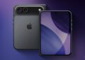 Skládací iPhone v rukou uživatele