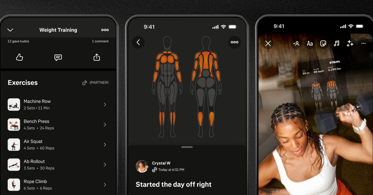 Strava nově podporuje silový trénink a záznam série, opakování i váhy