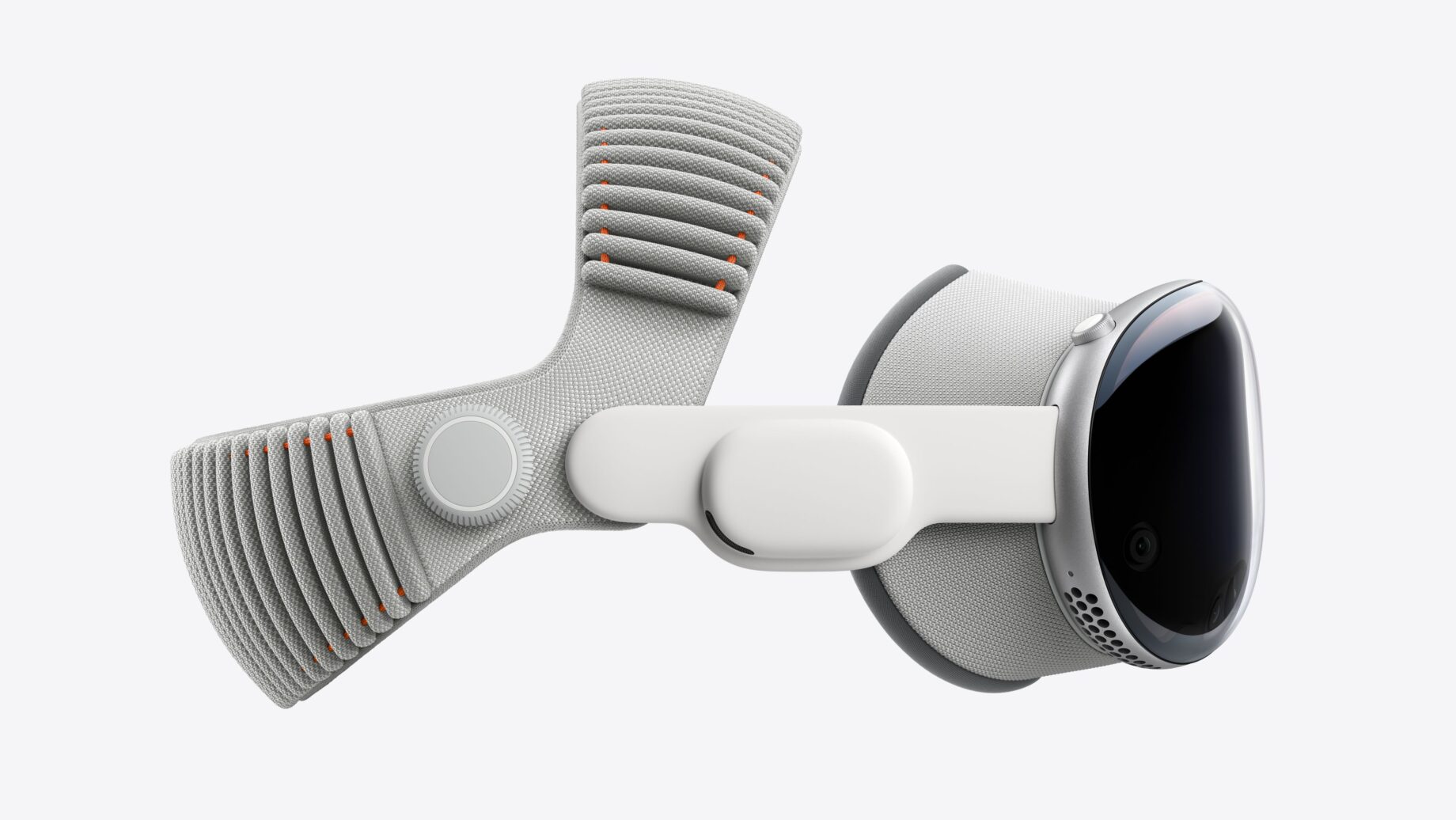 Apple Vision Pro headset na tmavém pozadí