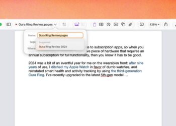 Mac s Pages a Numbers navrhujícími názvy souborů