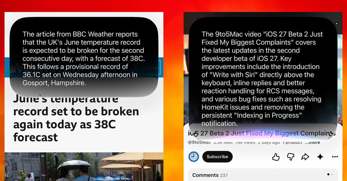Siri ve Safari a YouTube shrnuje obsah v beta verzi