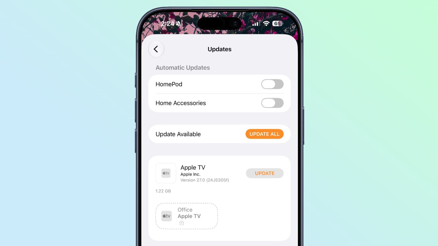 Apple TV v aplikaci Domácnost na iPhonu