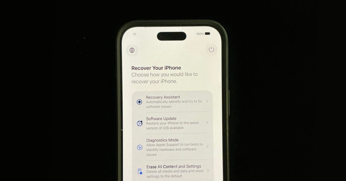 iPhone v novém režimu obnovy iOS 27