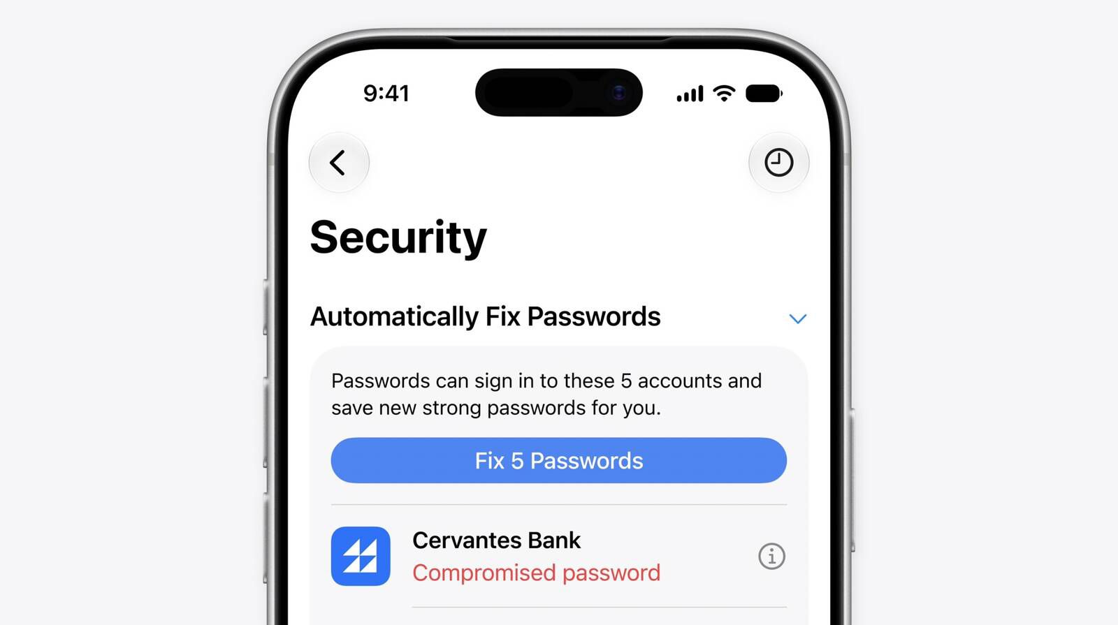 Aplikace Apple Passwords s automatickou změnou hesel