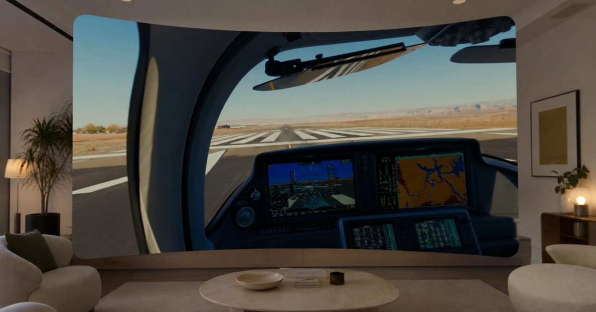 Apple Vision Pro s aplikací Let’s Go Fly! pro 3D let