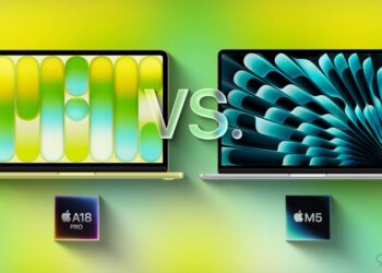 MacBook Neo vedle MacBooku Air a Pro