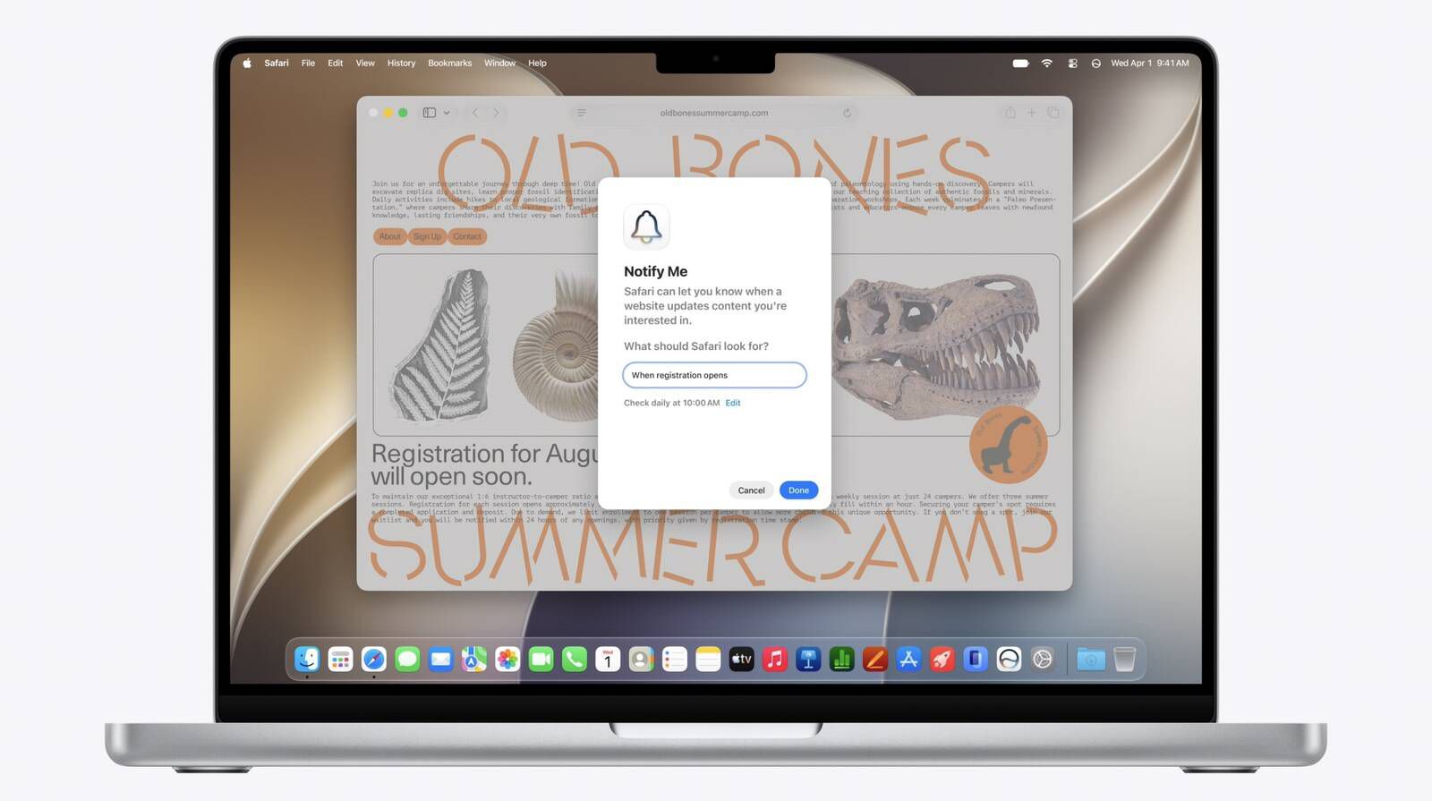 Safari na iPhonu hlídá změny webové stránky