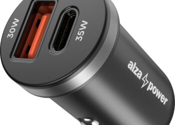Autonabíječka AlzaPower Car Charger P100 v černém provedení