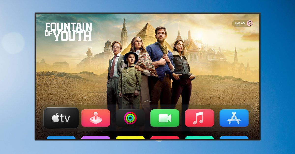 Logo Apple TV+ na obrazovce televize