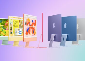 Současný iMac na stole s očekávaným čipovým upgradem