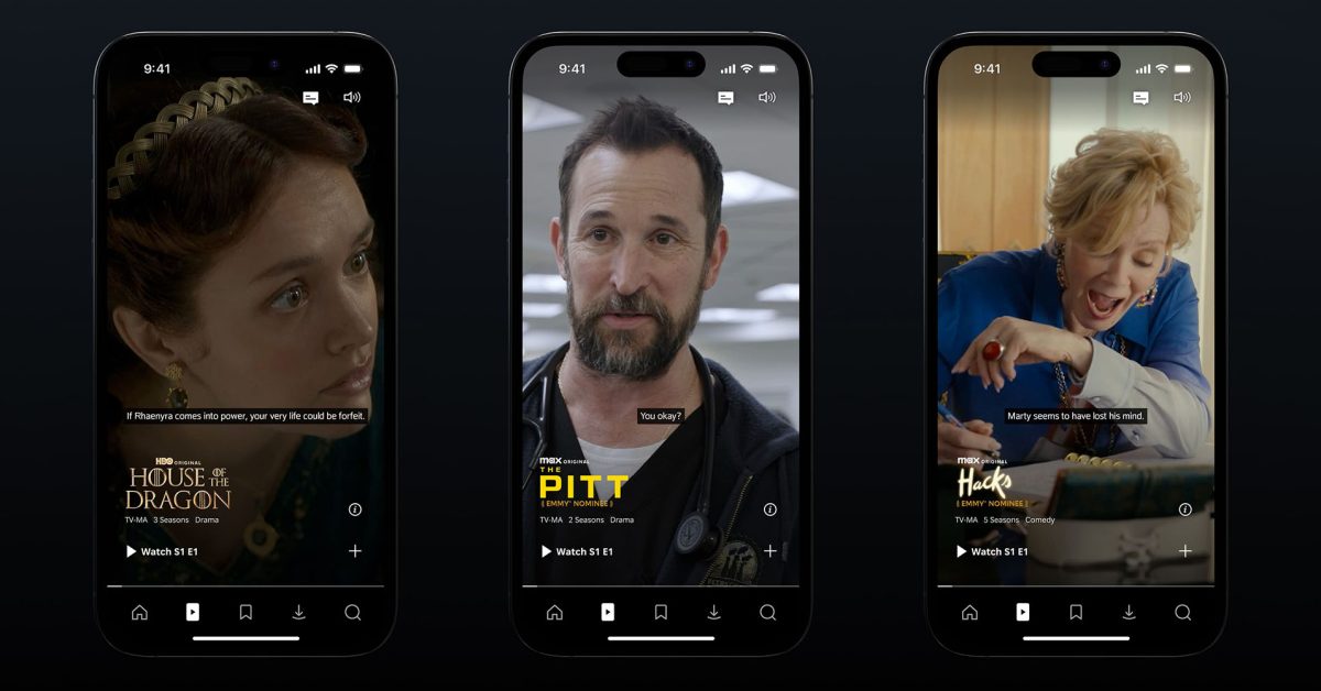 HBO Max Shorts na iPhonu s vertikálním feedem