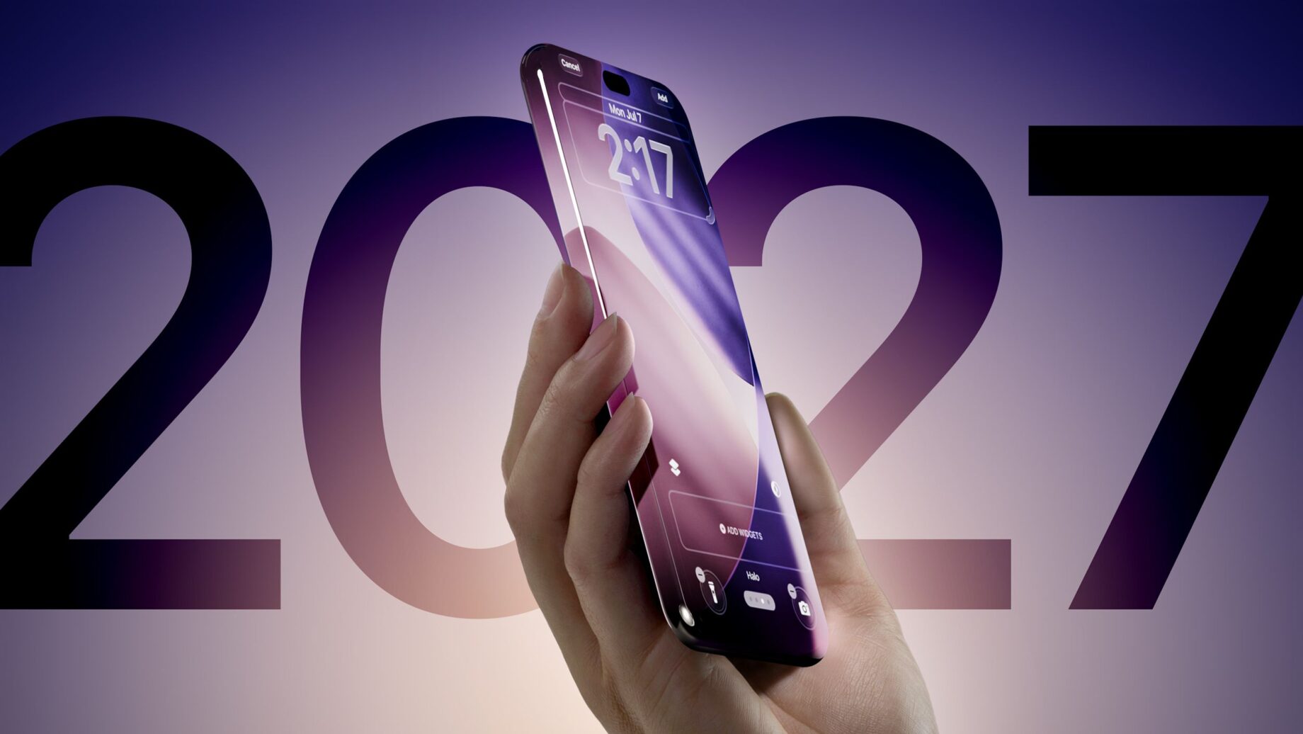 Koncept iPhonu s celoskleněným designem
