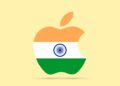 Apple logo a iPhone v souvislosti se sporem o App Store v Indii