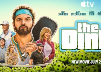 Plakát filmu The Dink na Apple TV s motivem pickleballu
