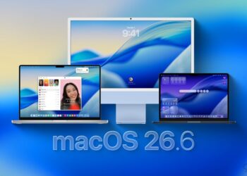 Aktualizace macOS 26.6 na displeji Macu