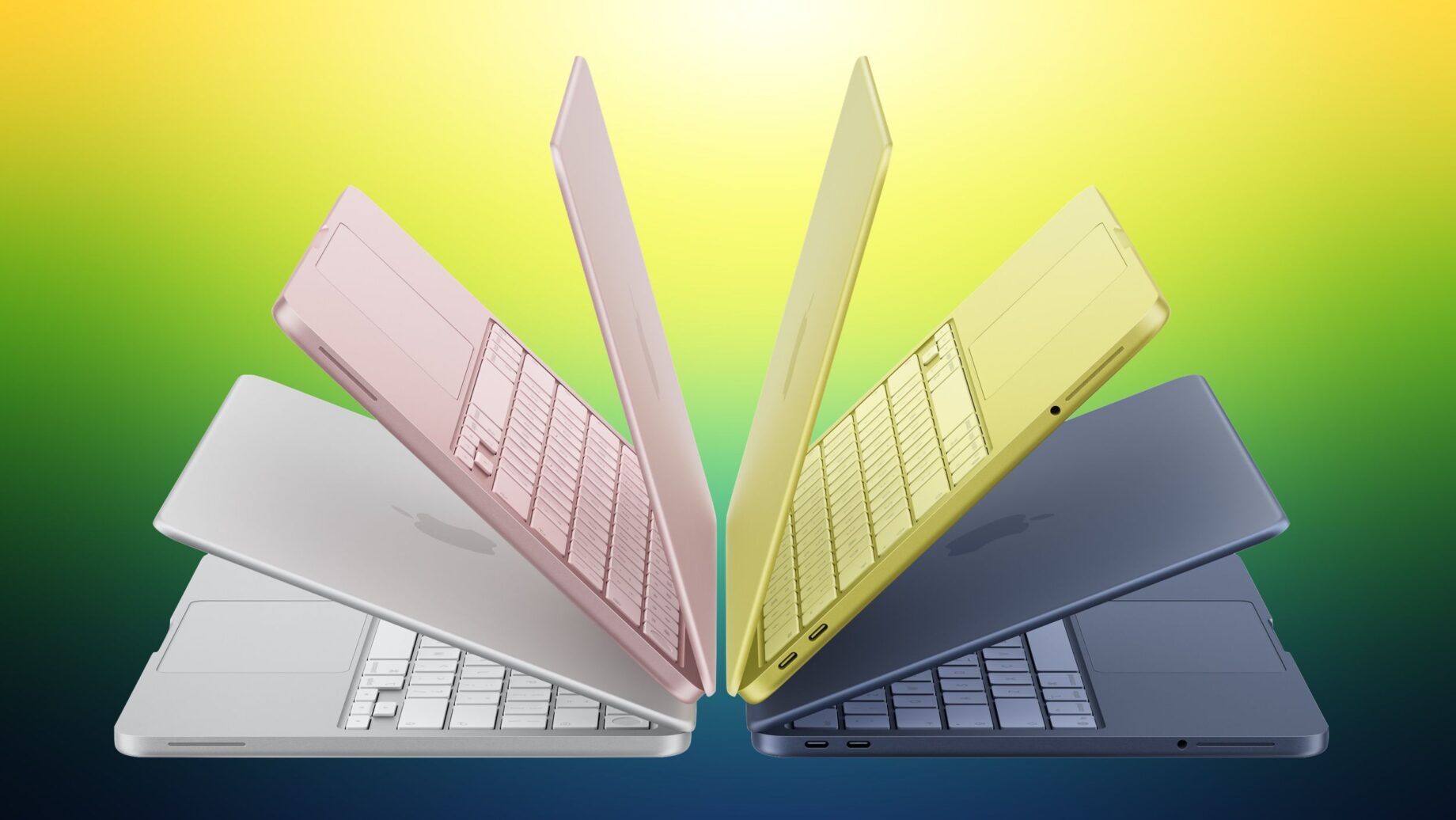 MacBook Neo v barvě Indigo na stole
