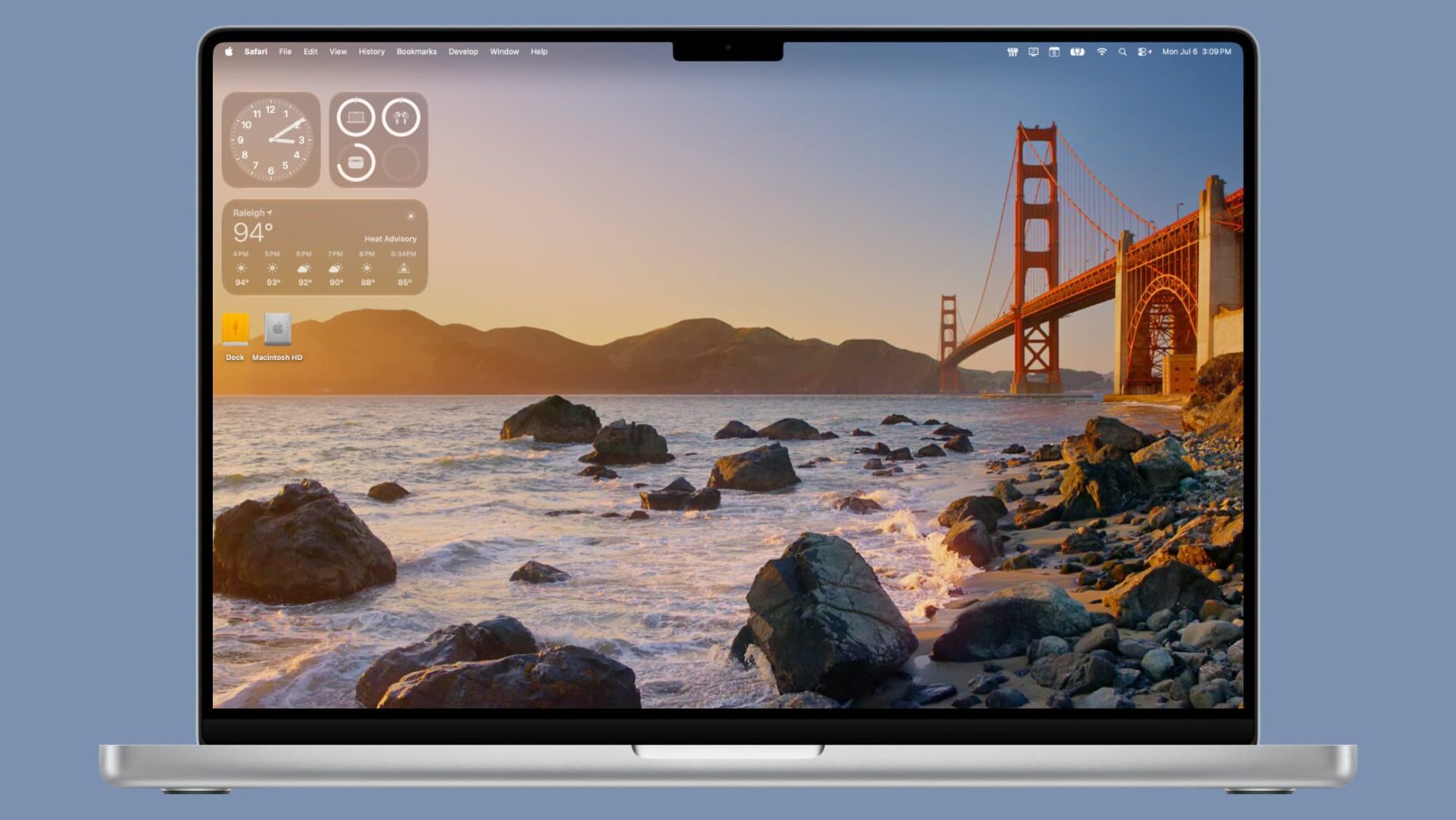 Nové tapety Golden Gate v macOS 27 na Macu