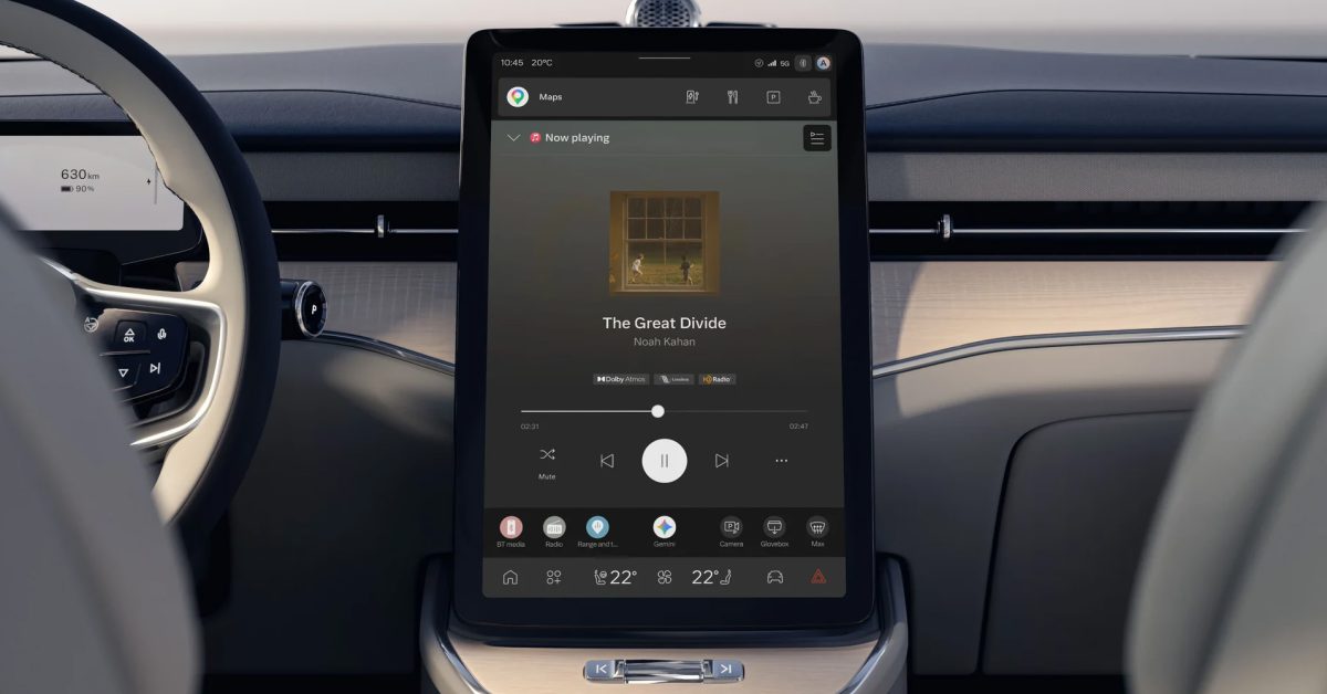 Apple Music ve voze Volvo na palubním displeji