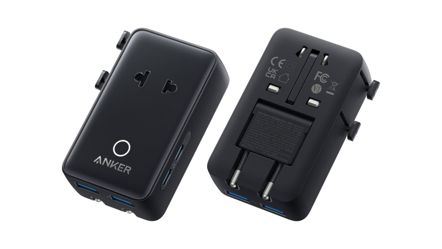 Černý cestovní adaptér Anker Nano 20W