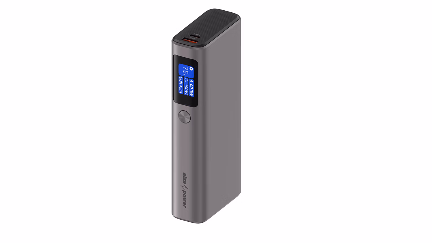Stříbrná powerbanka AlzaPower Vision 20000mAh