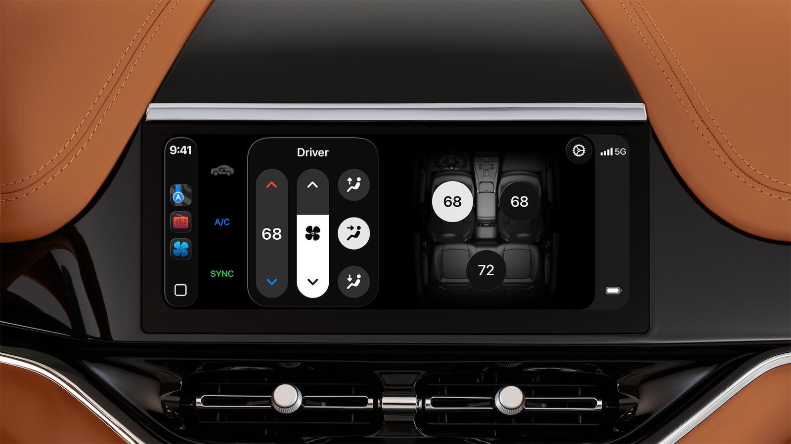 CarPlay Ultra v rozhraní automobilu Aston Martin