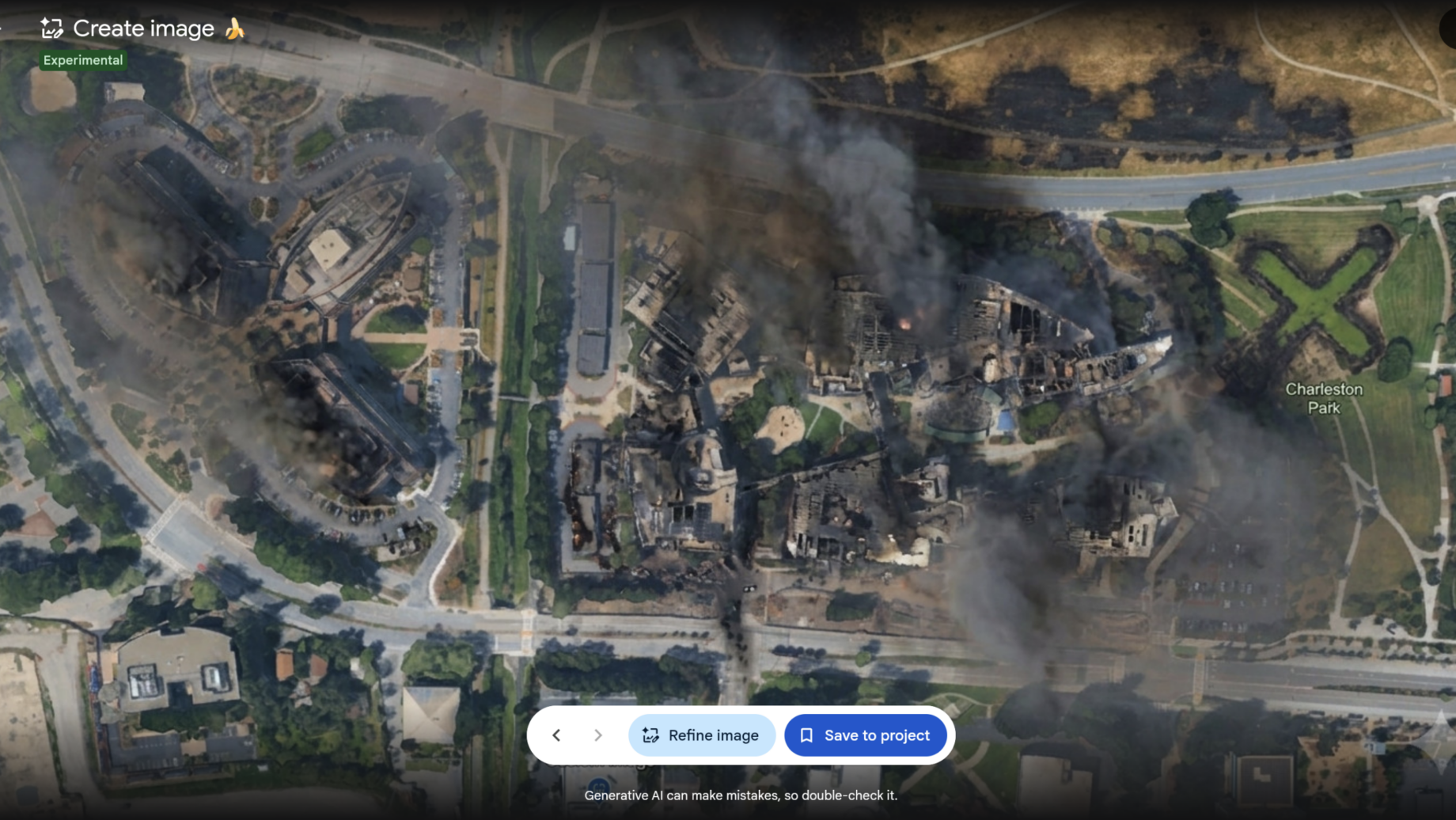 Google Earth na monitoru se satelitním záběrem a AI úpravou