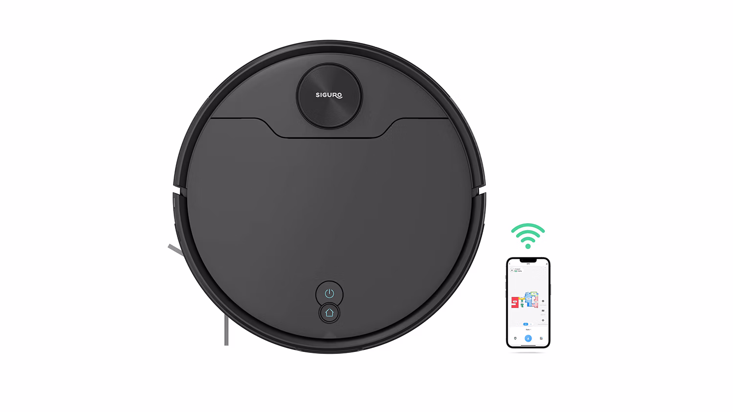 Robotický vysavač Siguro RV-R800B TURBOVac v černém provedení