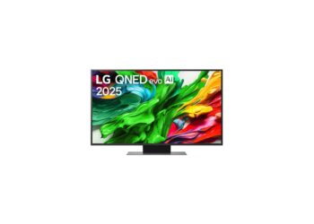 50palcová televize LG 50QNED86A6C na černém pozadí