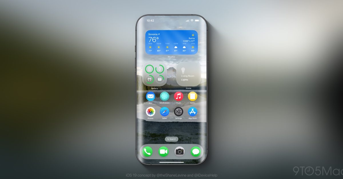 Koncept iPhonu s celoskleněným designem