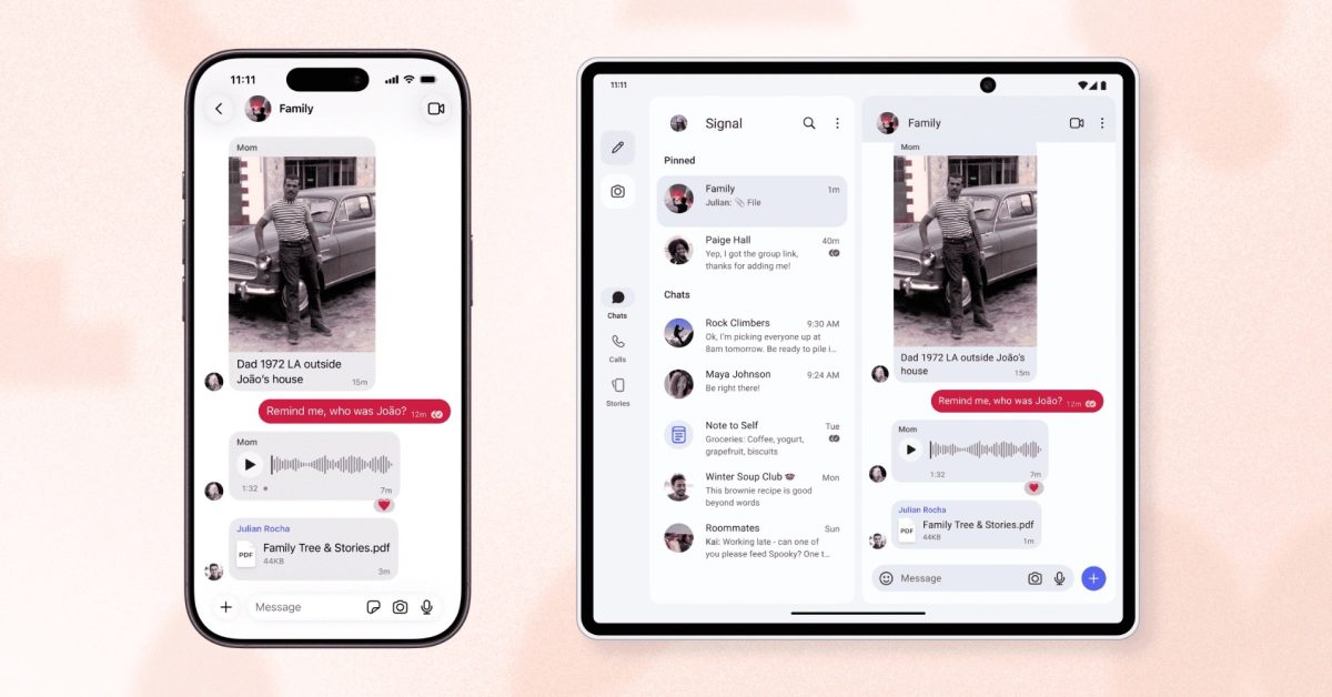 Signal na iPhonu s podporou více zařízení
