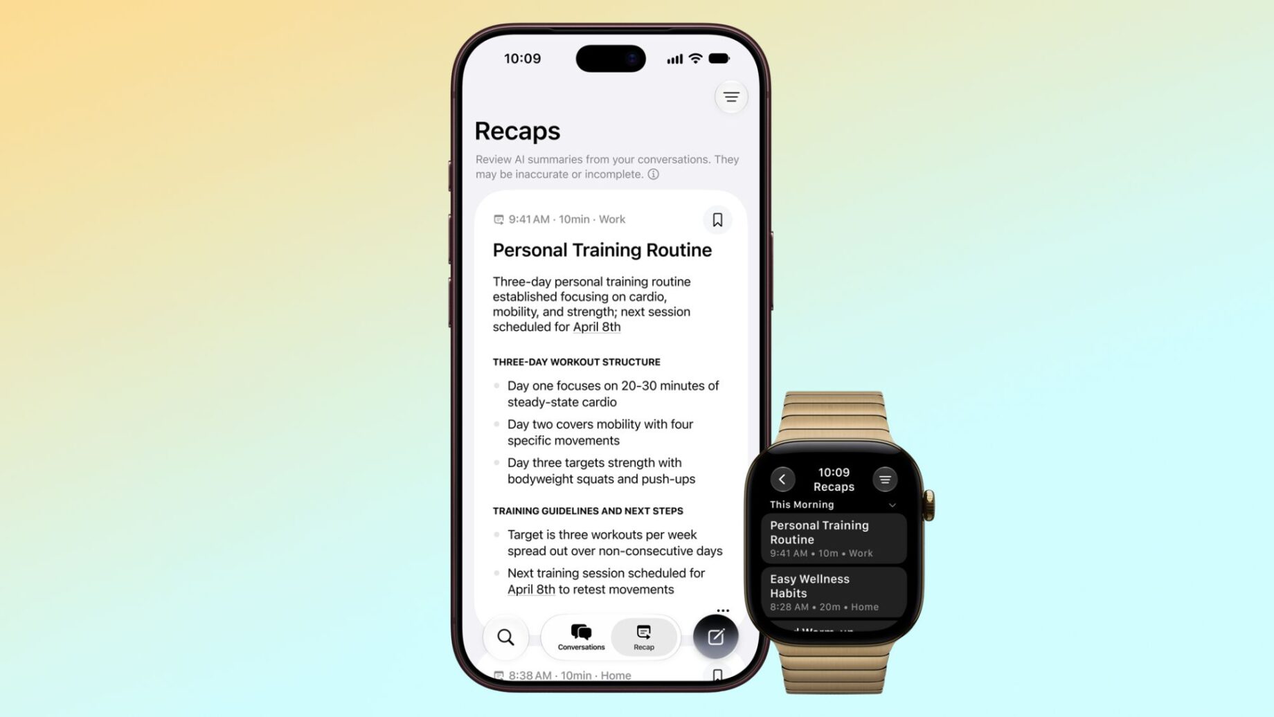 Apple Watch s funkcí Siri Recap a důrazem na soukromí
