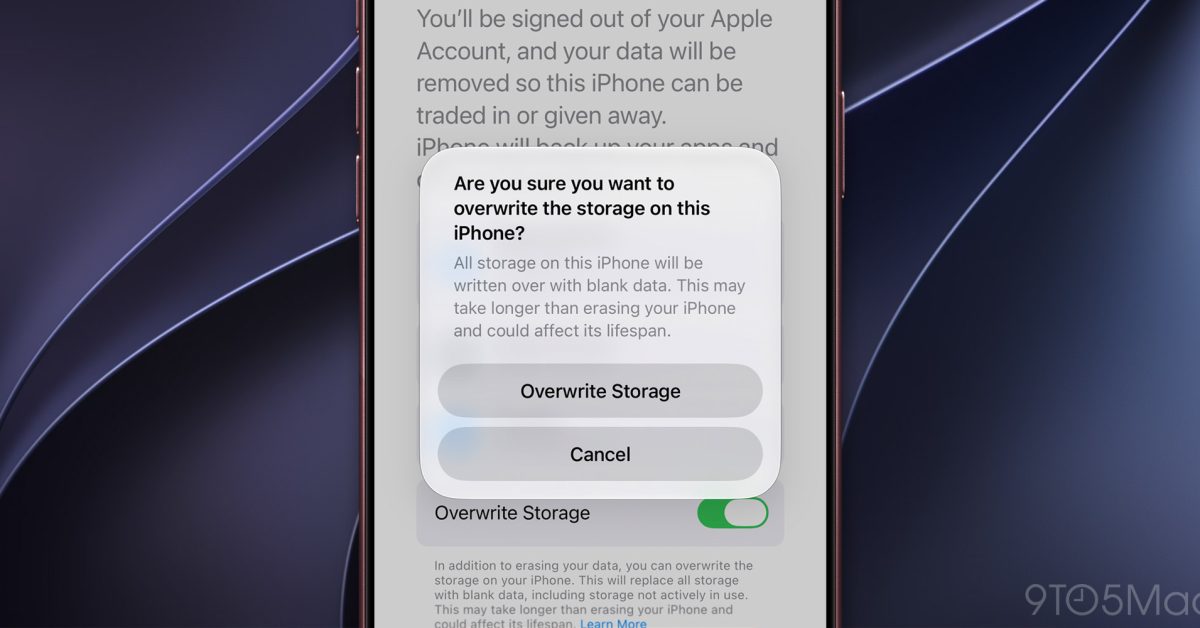 iPhone s novou volbou pro důkladnější smazání dat