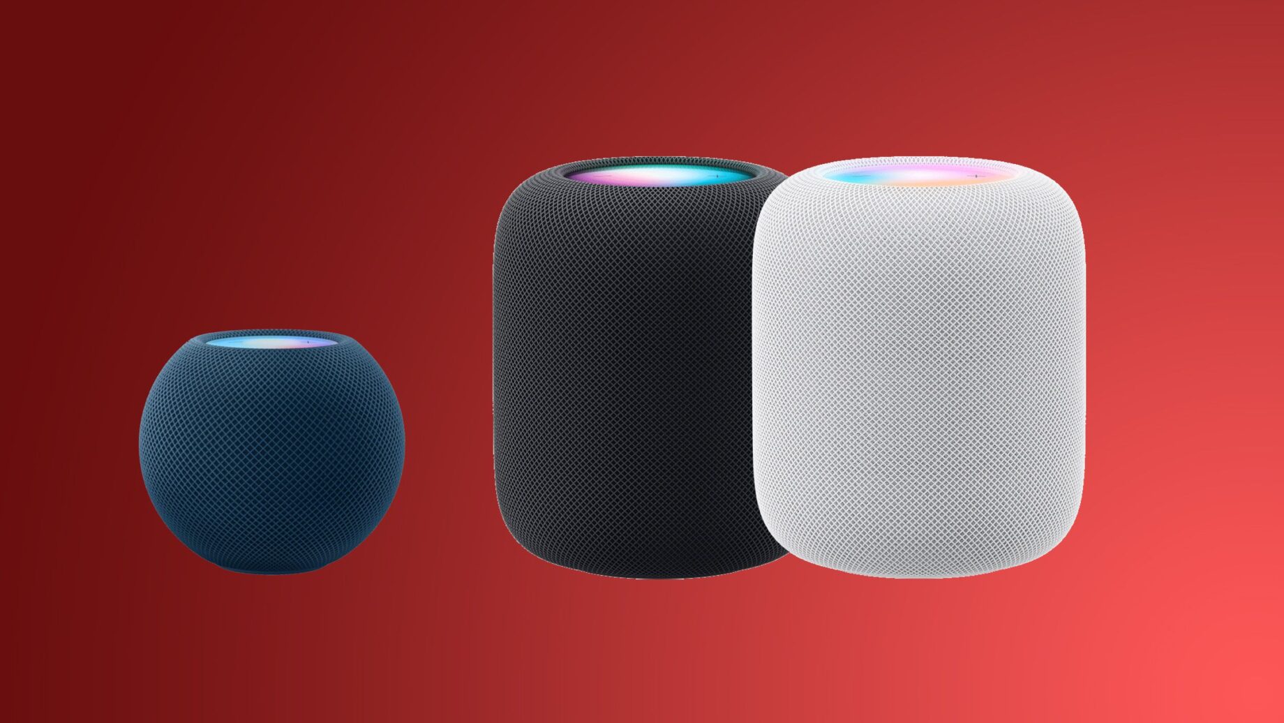 HomePod mini na stole s hudební aplikací