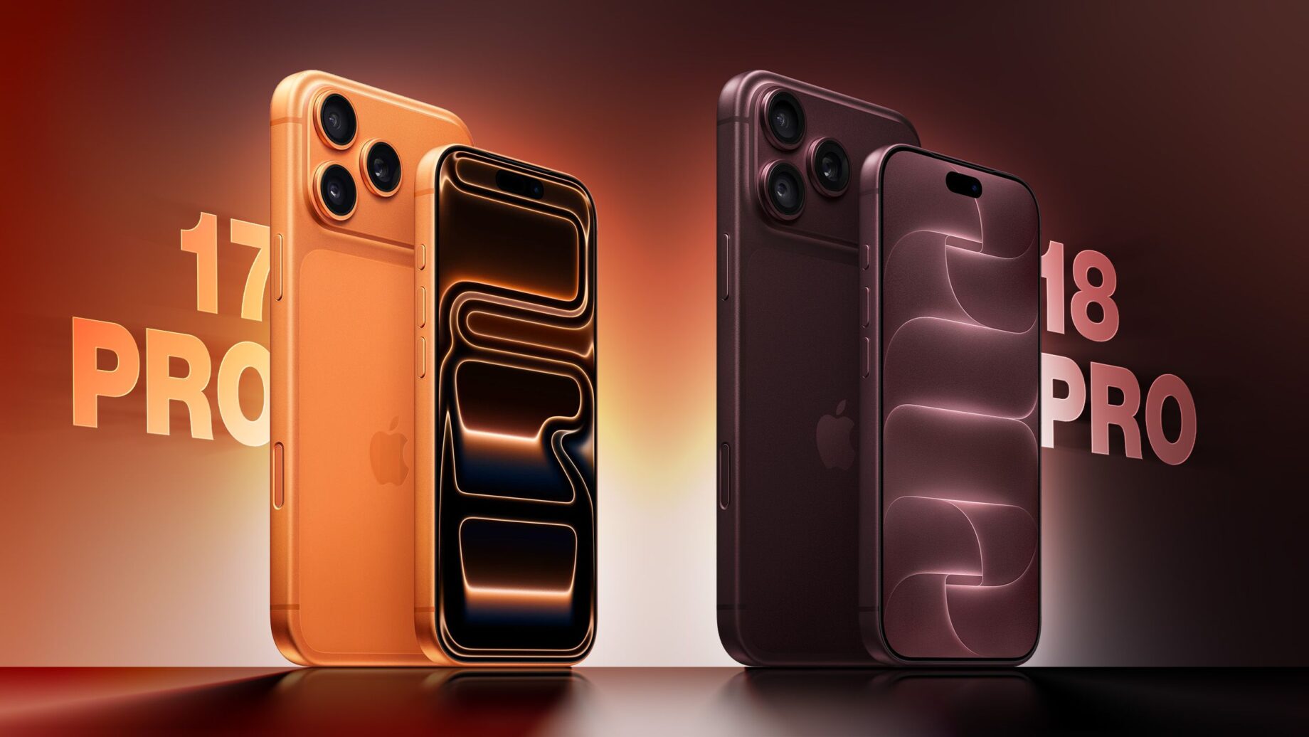 iPhone 18 Pro a iPhone 17 Pro vedle sebe