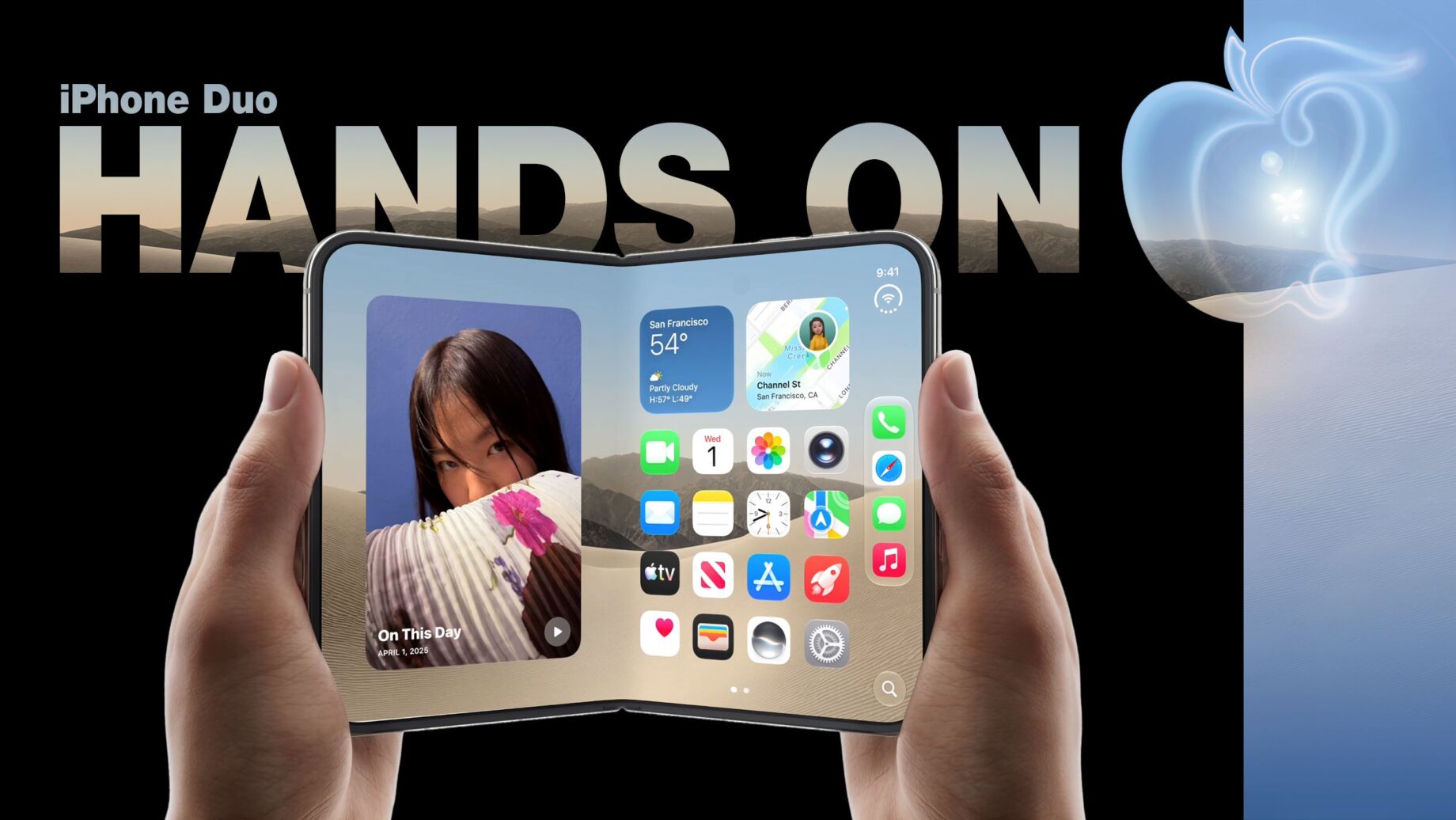 Skládací iPhone Duo s velkým vnitřním displejem