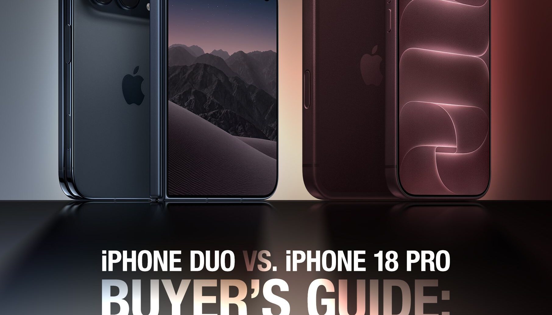 iPhone 18 Pro a skládací iPhone Duo vedle sebe