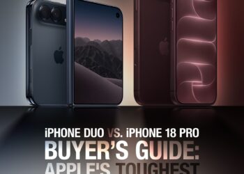 iPhone 18 Pro a skládací iPhone Duo vedle sebe